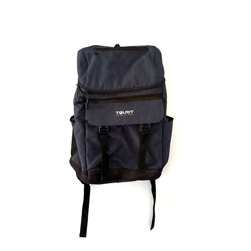 Tourit Insulated Blue Gray Cooler Backpack Lightweight Leak-Proof Bottle Opener